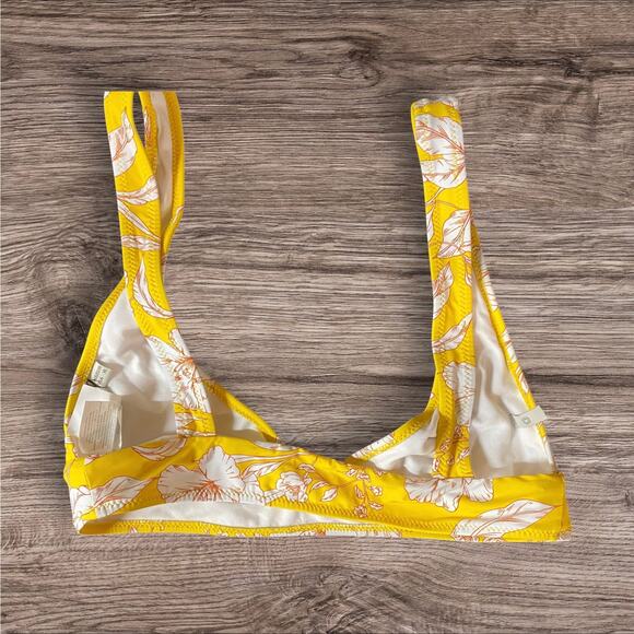 New Rhythm Women's Size XL Yellow White Lined No Underwire Bra - Picture 3 of 4